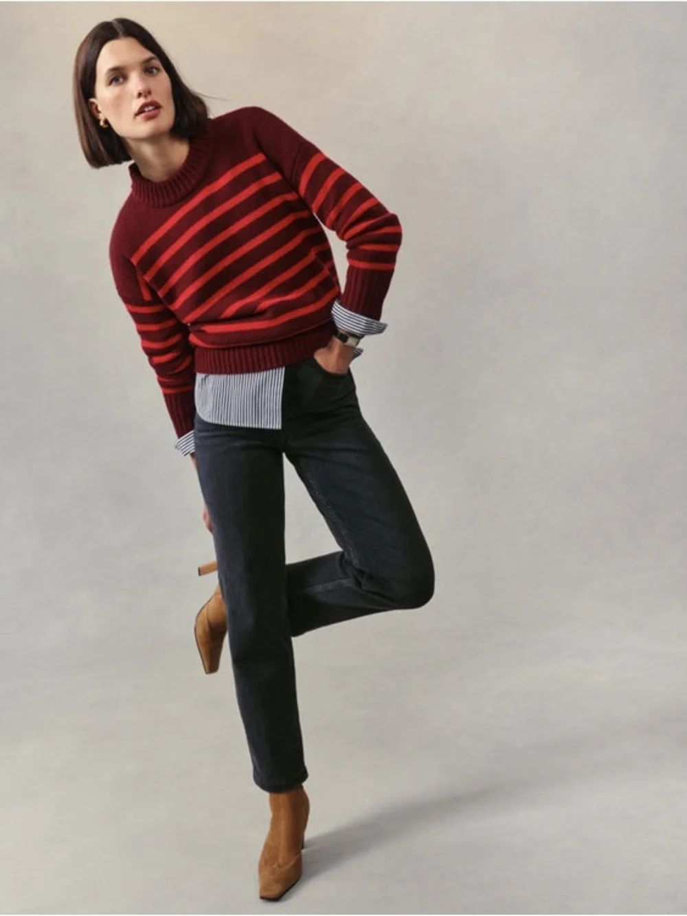 Women’s navy Stretch Straight-Leg Jeans - Classic Everyday Style